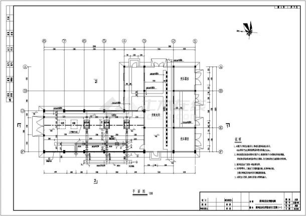 [新疆]3万吨排水改扩建工程污水处理厂项目全套工艺鼓风机房及变配电间CAD给排水工艺图-图一