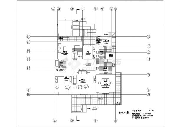 某小区BNX户型别墅建筑方案图-图二