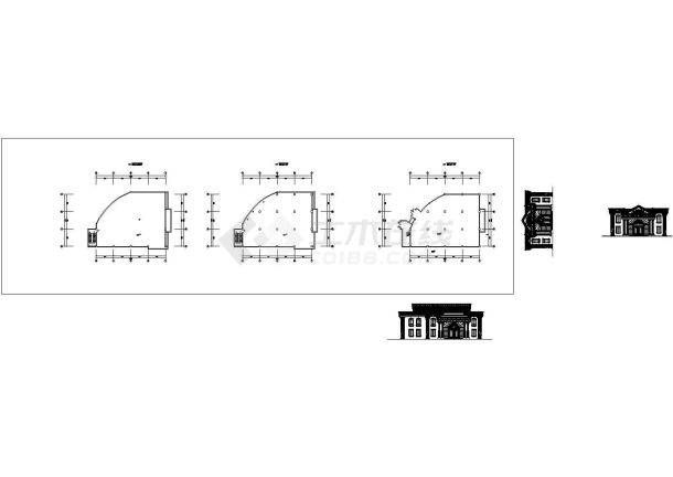 某二层欧式会所建筑设计方案图（含效果图）-图二
