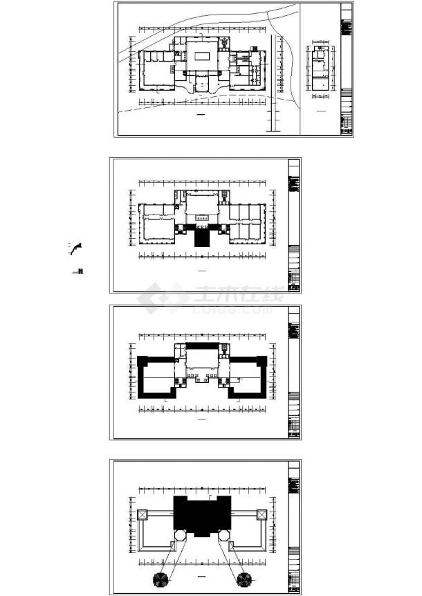 [广州]某别墅区三层会所建筑方案图-图一