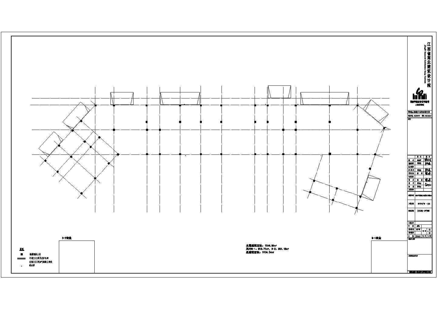 多层坡屋顶商业建筑施工图纸（CAD)