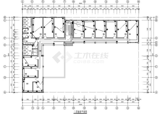 广州市某公司2层职工宿舍楼全套电气系统设计CAD图纸-图一