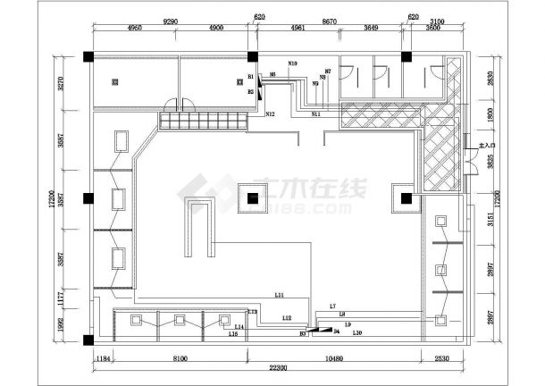 沈阳市某商业街高档商务酒吧全套电气设计CAD图纸-图二