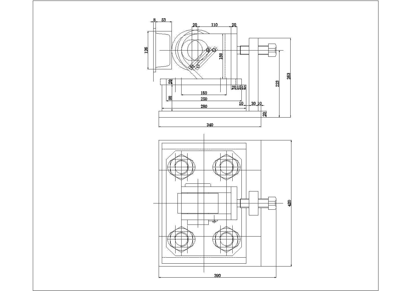 某顶轮装置CAD施工节点设计图纸