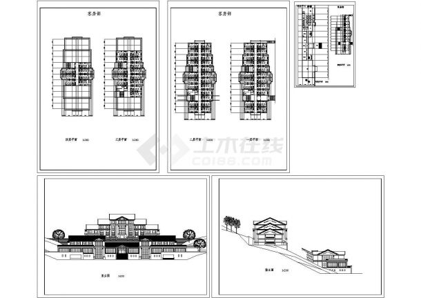 农村某地大型休闲山庄全套建筑施工设计cad图纸-图一