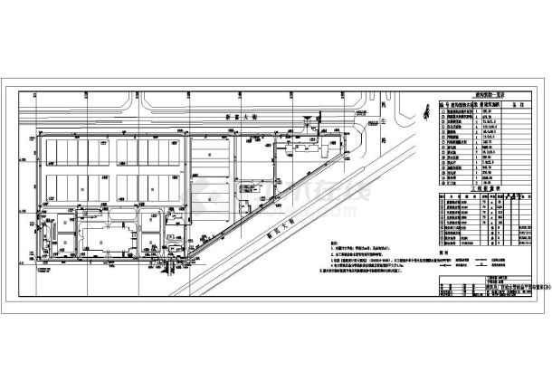 [营口]污水厂全套工艺消防CAD环保设计节点总图-图一