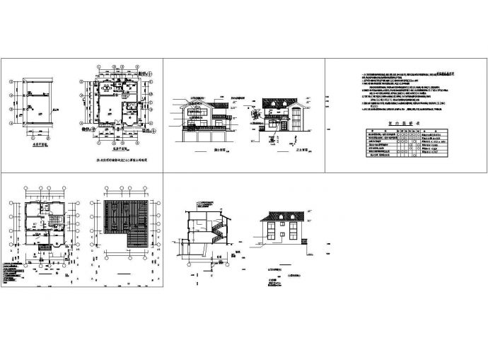 合肥金雅苑小区2层高档别墅建筑设计CAD施工图（带车库）_图1