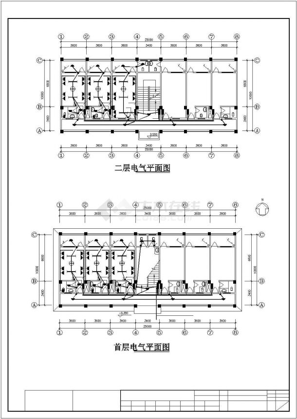 【江苏】长25米宽10米3层厂区宿舍楼给排水施工图-图一