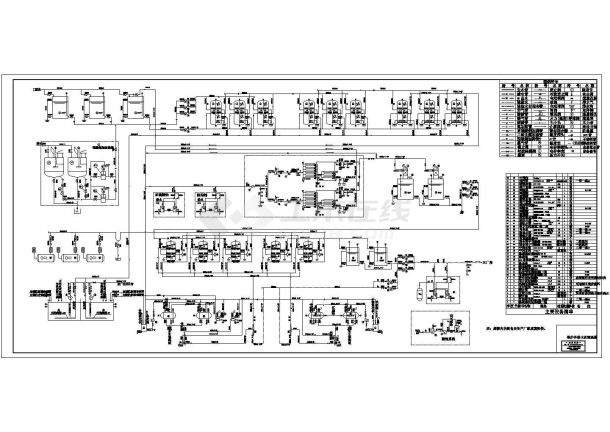 某反渗透工艺锅炉补给水处理系统图CAD给排水设计图纸-图一