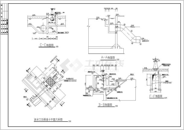 北京市某A2O工艺污水处理厂图纸二沉池CAD给排水构造设计图-图一