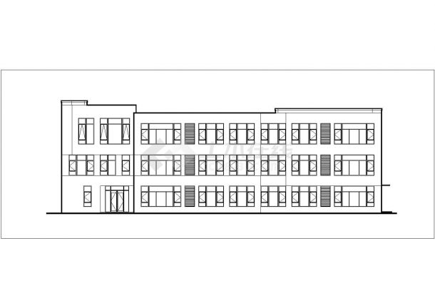 平湖市某社区3层框混结构社区幼儿园平立剖面设计CAD图纸-图一