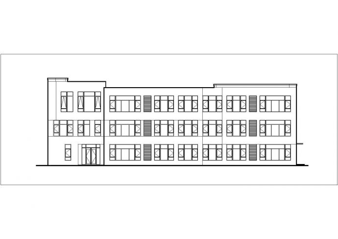 平湖市某社区3层框混结构社区幼儿园平立剖面设计CAD图纸_图1