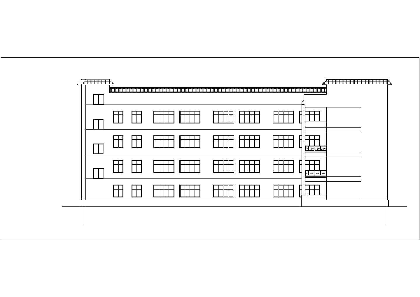 北京某小学1.3万平米4层框架结构教学楼全套建筑CAD设计图纸