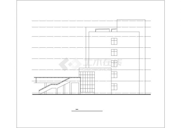 南京某高校8100平米五层框架结构教师宿舍楼平立剖面设计CAD图纸-图一