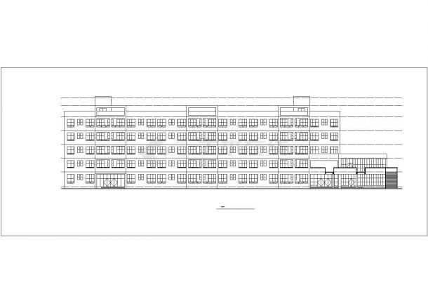 南京某高校8100平米五层框架结构教师宿舍楼平立剖面设计CAD图纸-图二