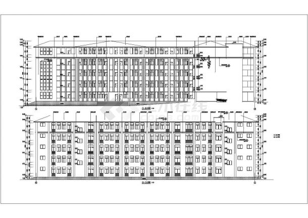 某中学6170平米5层框架结构教学楼全套建筑CAD设计图纸-图一
