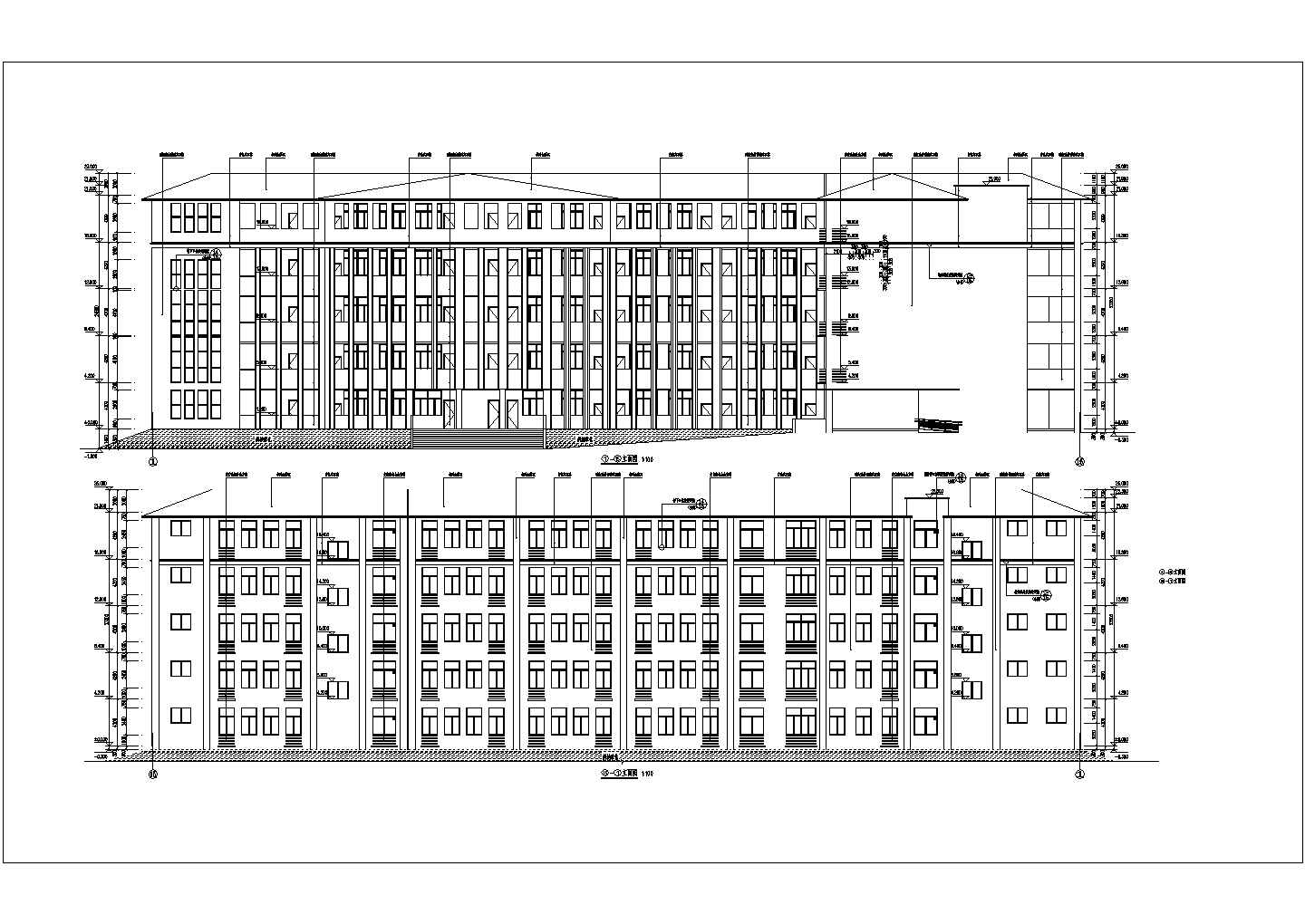 某中学6170平米5层框架结构教学楼全套建筑CAD设计图纸