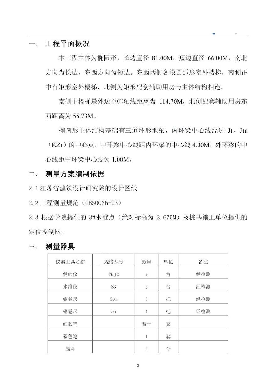 江苏某工学院操场施工定位放线测量方案-图二