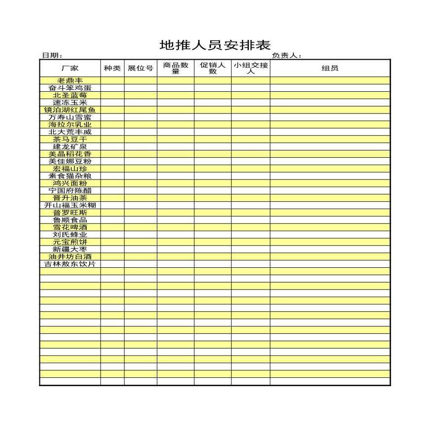 地产策划-地推人员安排表.xls-图一