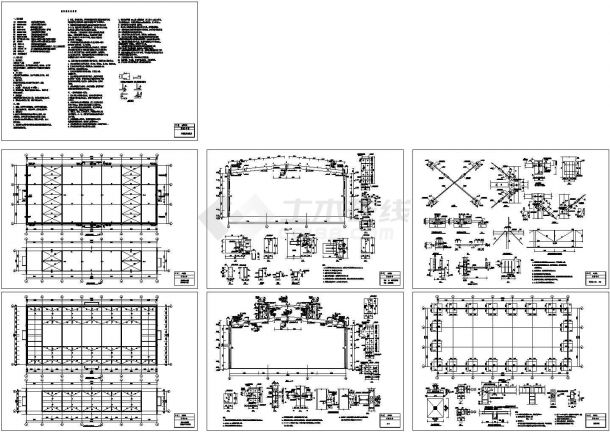 厂房设计_某单层工业厂房设计cad全套结构施工图纸（含设计说明，含计算书）-图一