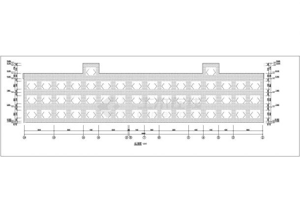 某小学2300平米3层框架结构教学楼全套建筑CAD设计图纸-图一