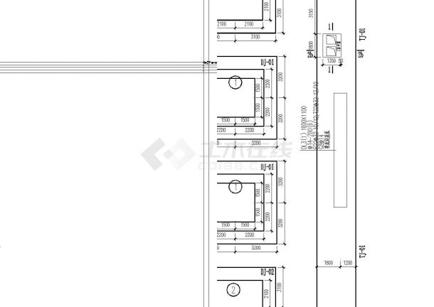 南京大西街地库结构设计CAD图-图一