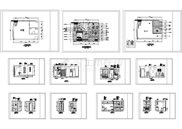 某地区大型居住小区民房楼建筑户型设计施工CAD图纸-图一