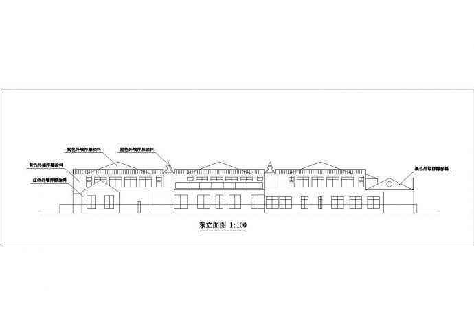 某现代化小区1900平米2层框架结构社区幼儿园平立剖面设计CAD图纸_图1