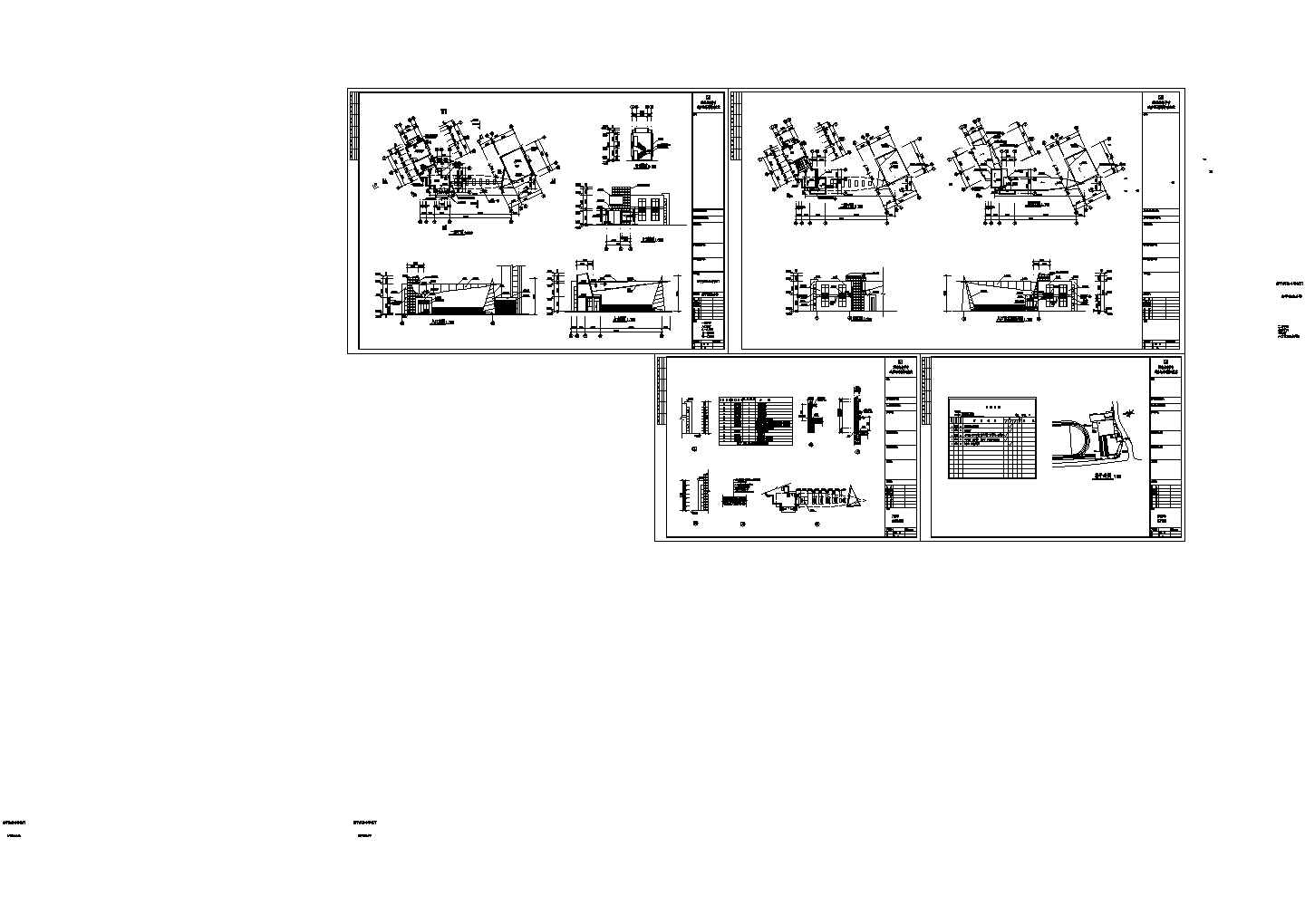 某小学大门处门卫室全套建筑cad施工设计图（含总平面图）
