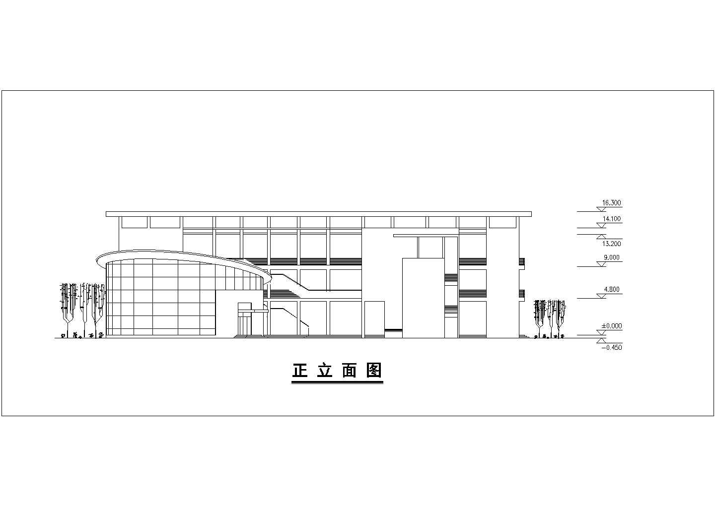 3940平米3层钢混框架结构私立幼儿园平立剖面设计CAD图纸