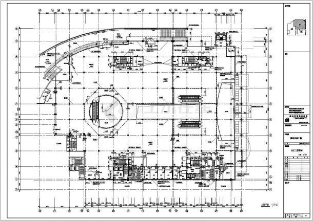 某市六层元华广场建筑施工cad图，共十八张-图二