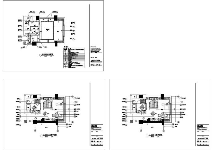 五星酒店客房内部空间设计CAD图纸_图1
