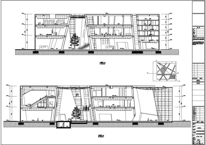 某10662平米展览展馆建筑CAD初步设计方案图剖面图_图1