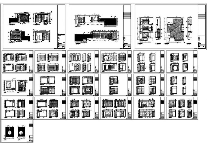 【西安】某中式风格别墅工程全套CAD室内立面图_图1