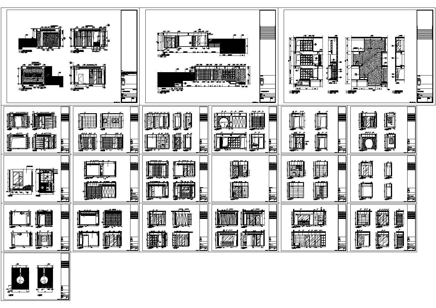 【西安】某中式风格别墅工程全套CAD室内立面图