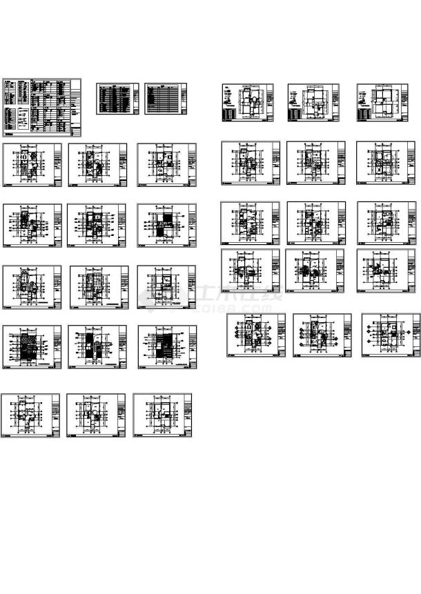 【徐州】某美式古典风格别墅工程全套CAD平面图-图一