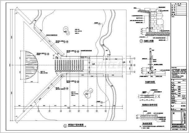 某广东省东莞市石龙镇人民广场桥CAD节点剖面设计图-图一