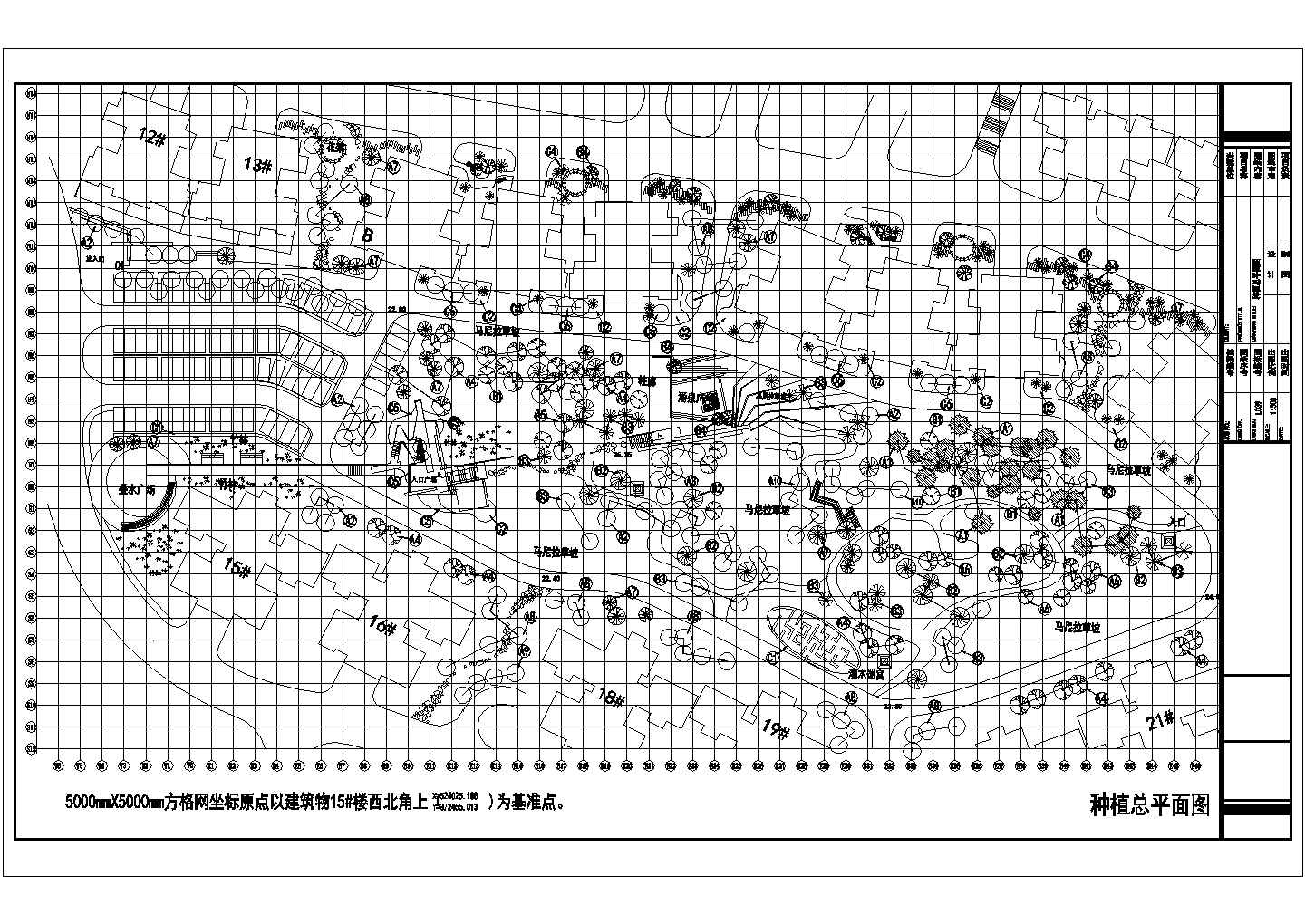 某东莞山顶公园CAD详细设计施工种植总平面图