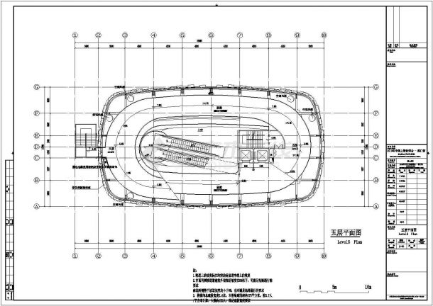 某长36.4米 宽17.5米 8层展览展馆初步CAD建筑构造设计方案平立剖面图-图二