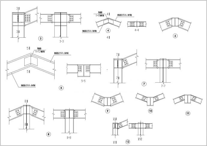 某钢框架拼接节点构造CAD设计完整详图_图1