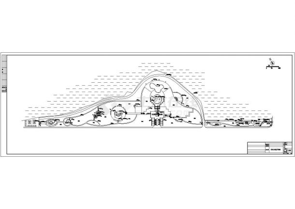 某滨湖公园景观CAD完整构造设计总平面布置-图一