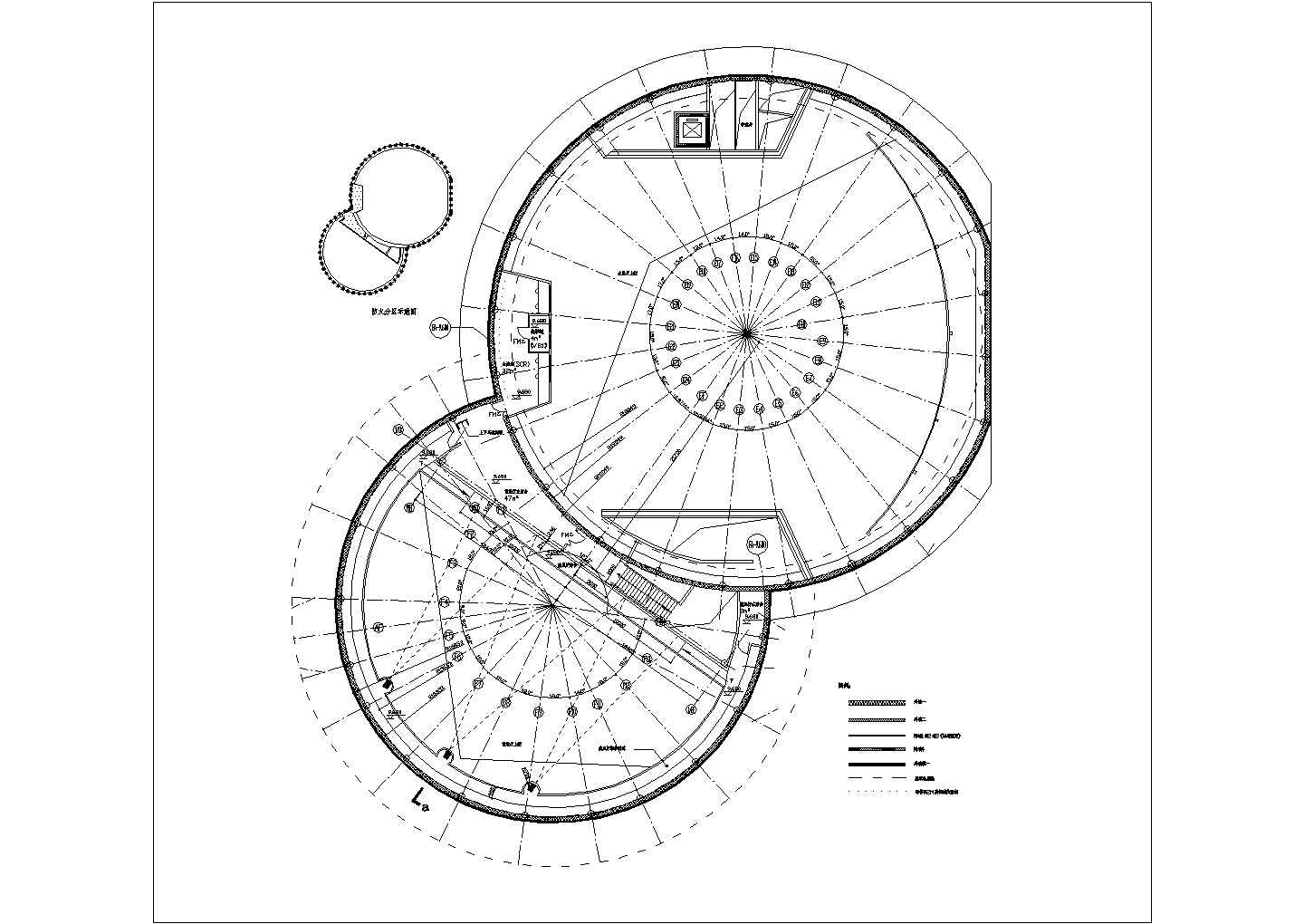 某6498平米展览展馆建筑CAD方案扩初设计图二层夹层平面图