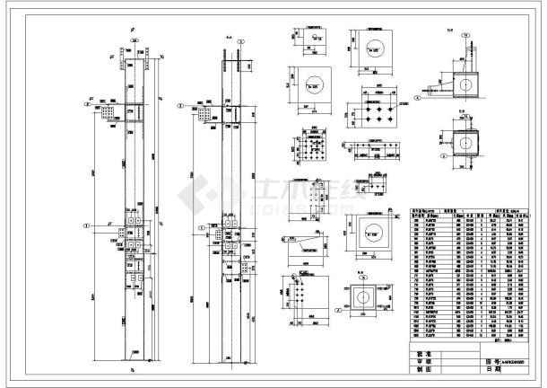 某钢结构钢柱钢梁CAD大样详细节点详图-图一