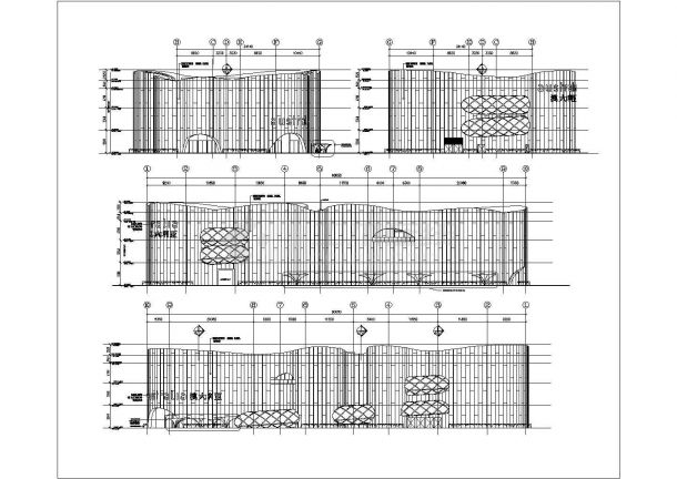 某展览CAD建筑展馆工程项目方案设计立面图-图一