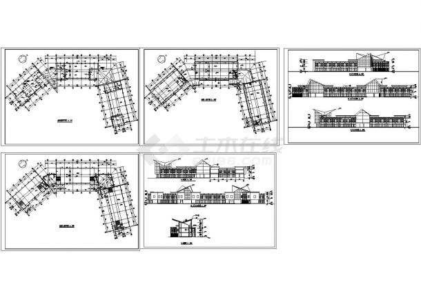 某高级会所详细结构建筑楼平立面设计施工方案CAD图纸-图一