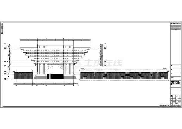 某展览展馆建筑方案设计图CAD立面剖面图-图一