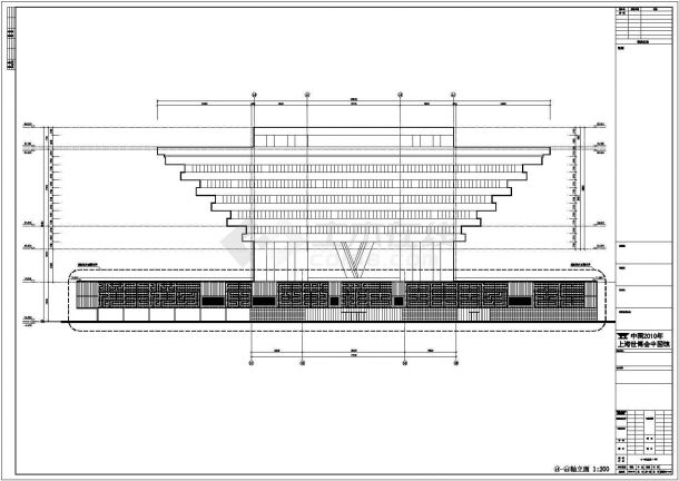 某展览展馆建筑方案设计图CAD立面剖面图-图二