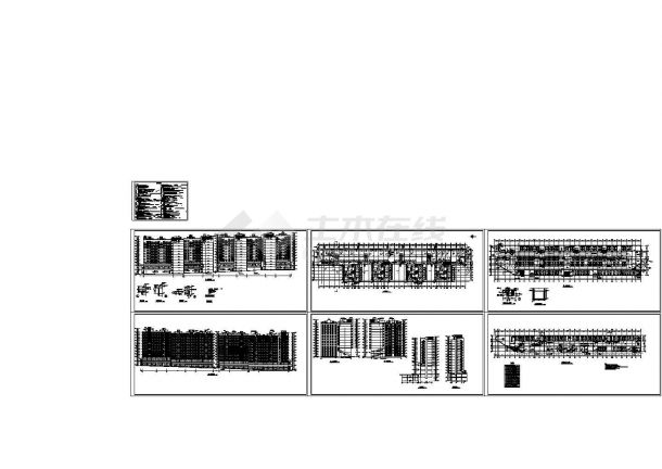 某地区现代小区大型多层住宅楼建筑设计施工CAD图纸-图一