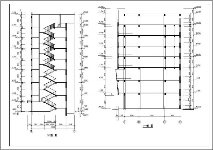 某经济发展区宾馆商办楼建筑设计完整方案CAD图纸_图1
