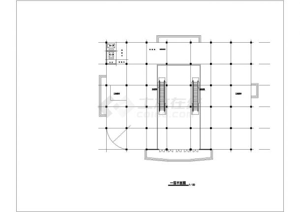 某经济发展区商场建筑设计完整方案CAD图纸-图一